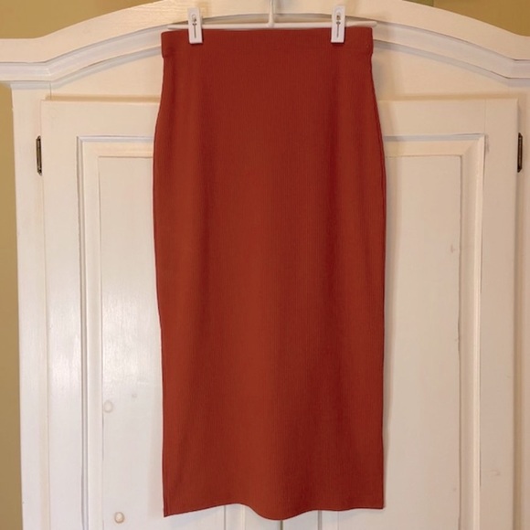 Gentle Fawn Ribbed Knit Maxi Skirt in Burnt Orange - Picture 1 of 7